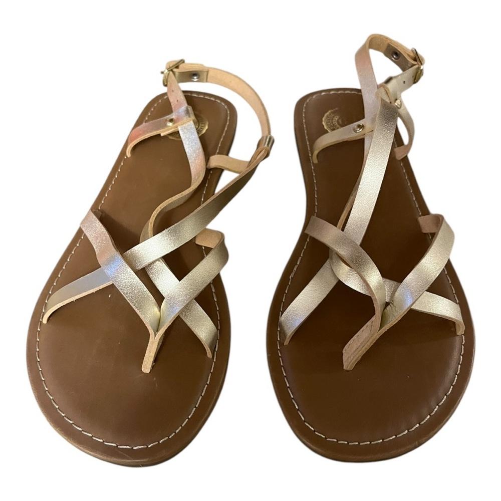 SO brand gold straps flat sandals from Kohl’s - Picture 3 of 8